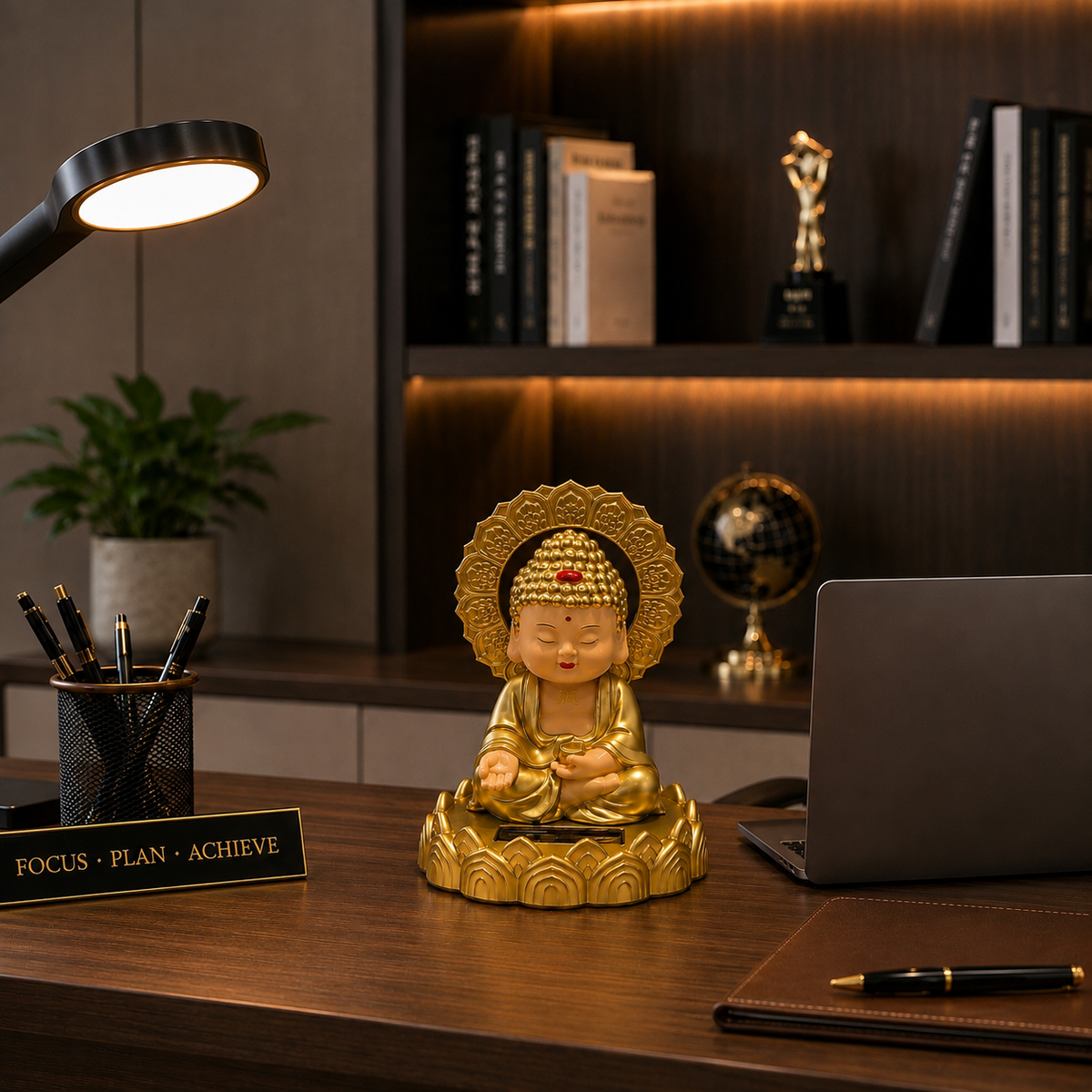 Golden Serenity Solar Buddha